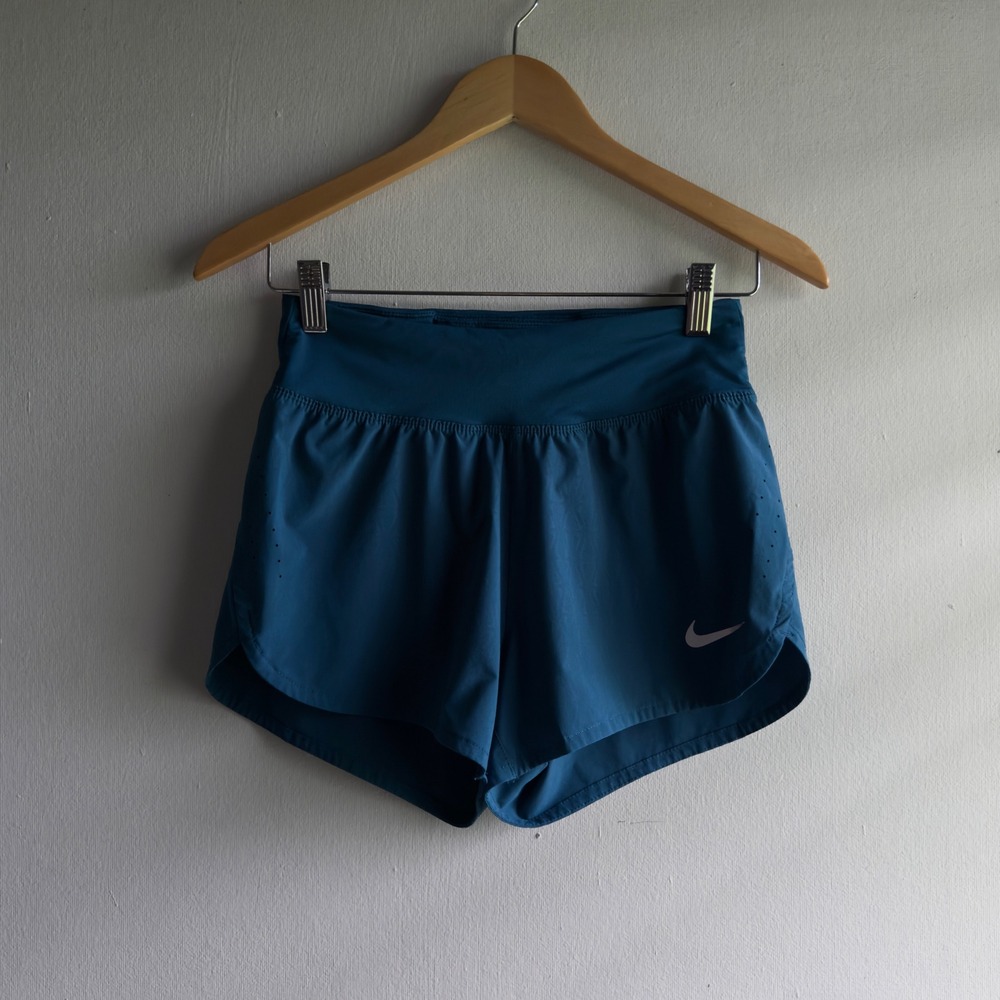 Nike Dri-FIT High Rise Running Shorts Womens XS Teal Sporty Athletic